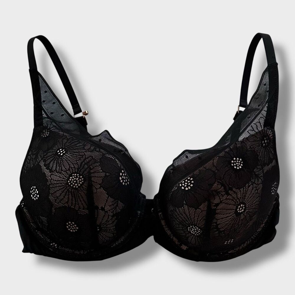 Aerie AE Real Power Plunge Push Up Bra Black - Size 36B